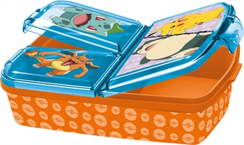 Pokémon lunch box - lunch box with 3 compartments for children - featuring Pikachu, Snorlax, Charizard, and Bulbasaur