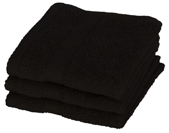 Face cloth - 30x30 cm - Diamond - Black - 100% Cotton - Soft face cloths from Egeria