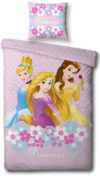 Princess junior bedding set 100x140 cm - Disney princess bed set  - 2-in-1 design - 100% cotton