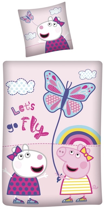 Peppa Pig junior bedding 100x140 cm - Peppa and Frida butterfly exchange - 2-in-1 design - 100% cotton