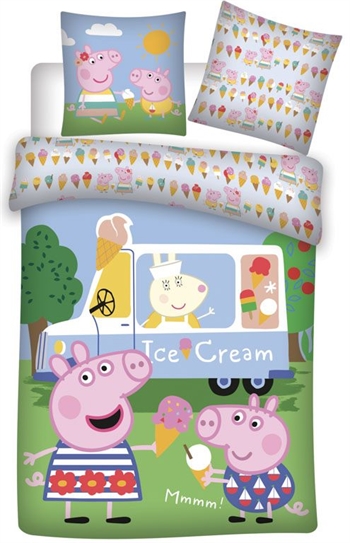 Peppa Pig junior bedding 100x140 cm - Peppa and George Pig - Ice Cream - 100% cotton