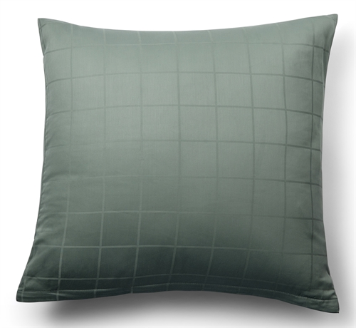 Pillowcase 60x63 cm - Soft jacquard woven cotton satin - Check green - By Night pillowcase