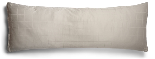 Pillowcase 50x150 cm - Soft, jacquard woven cotton satin - Check sand - By Night pillowcase