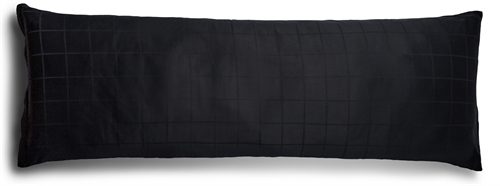 Pillowcase 50x150 cm - Soft, jacquard woven cotton satin - Check black - By Night pillowcase