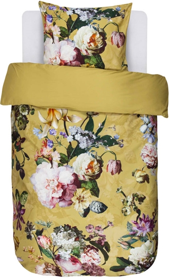 Essenza Fleur bedding - Floral bedding - 140x220 cm - Fleur golden yellow - Reversible bed set - 100% cotton satin