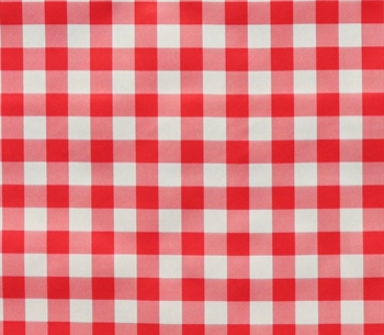 Oilcloth - 10 metre roll - Red chequered - 140 cm wide