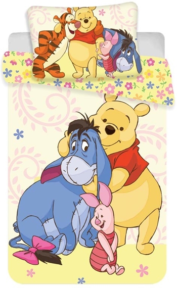 Winnie the Pooh Junior Bedding 100x140 cm - Bedding Set with Winnie the Pooh and Friends - 2-in-1 Design - 100% Cotton