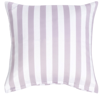 Pillowcase 60x63 cm - Soft cotton satin - Nordic Stripe - Lavender and white