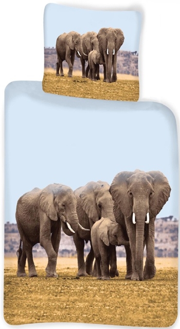 Bedding 140x200 cm - Elephant family - 100% cotton bedding