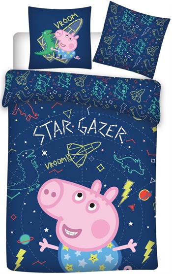 Gustav Gris junior bedding 100x140 cm - Gustav Gris Space bedding - 2-in-1 design - Glow-in-the-dark - 100% cotton