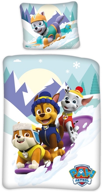 Paw Patrol Junior bedding 100x140 cm - Paw Patrol junior bed set - Snow - 2 in 1 - 100% cotton