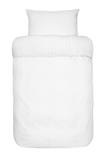 White bedding - 140x220 cm - Milano white - Bedding in 100% dobby-woven cotton satin - Høie bedding