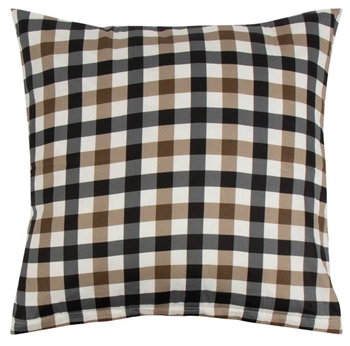 Pillowcase 60x63 cm - Check Brown - Brown - 100% Organic Cotton Satin