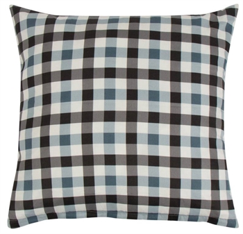 Pillowcase 60x63 cm - Chequered Blue - Blue - 100% organic cotton satin