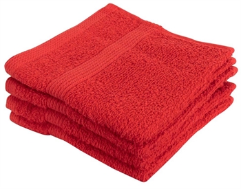 Face cloth - 30x30 cm - 4-pack   - Red - 100% Cotton - Face cloths from By Borg