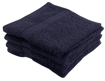 Face cloth - 30x30 cm - 4-pack - Dark blue - 100% Cotton - Face cloths from By Borg