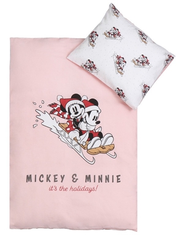 Christmas bedding for baby 70x100 cm   - Mickey and Minnie - Christmas motif Rose - 100% cotton