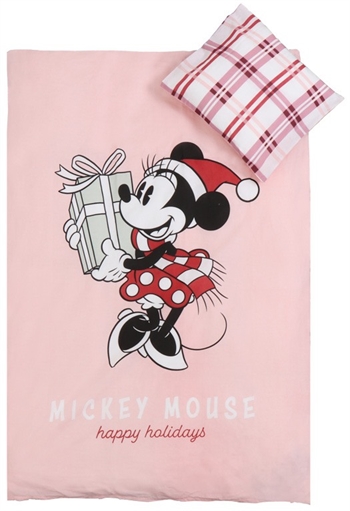 Christmas junior bedding - 100x140 cm - Minnie Mouse - Christmas motif Rose - 100% cotton