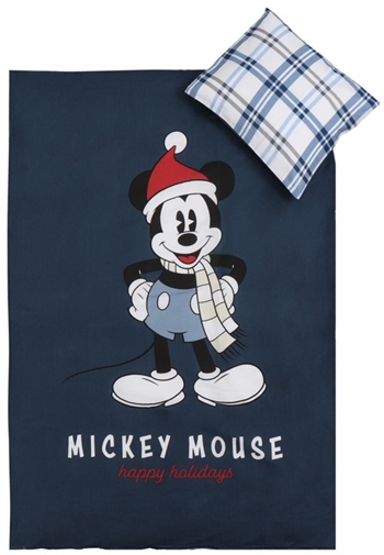 Christmas bedding for juniors - 100x140 cm - Mickey Mouse - Christmas motif Blue - 100% cotton