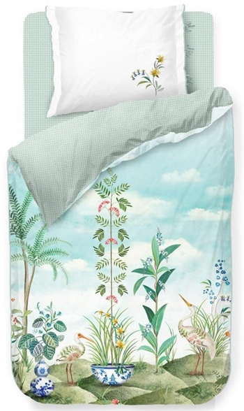 Floral bedding - 140x200 cm - Jolie white - Set with 2-in-1 design - 100% cotton - Pip Studio bedding