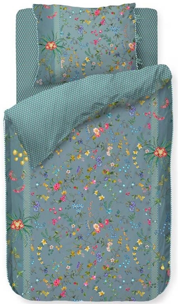 Floral bedding - 140x200 cm - Petit Fleurs Blue - Bedding set with 2-in-1 design - 100% cotton - Pip Studio bedding