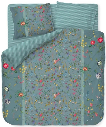 Floral bedding 200x220 cm - Petites Fleurs - Blue bedding double duvet - 2-in-1 design - 100% cotton - Pip Studio