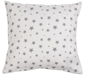 Pillowcase 60x63 cm - Grey with stars - Pillowcase in 100% Cotton  