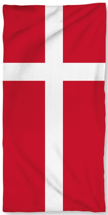 Bath towel - Dannebrog flag - 70x140 cm - 100% cotton towel 