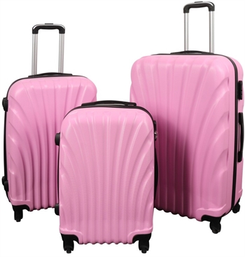 Luggage set - 3 pcs. - Practical hard-shell luggage set - Mussel pink