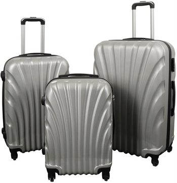 Luggage set - 3 pcs. - Practical hard-shell budget suitcases - Mussel grey