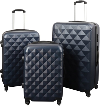 Suitcases - Set of 3 - Exclusive hard-shell luggage set sale - Diamond dark blue