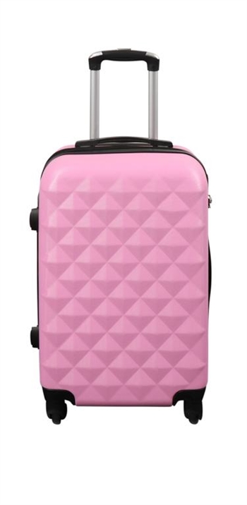 Cabin suitcase - Hard-shell lightweight suitcase with 4 wheels - Diamond pink