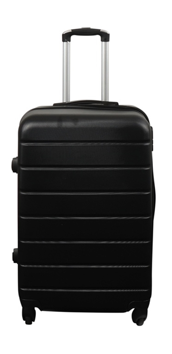 Suitcase - Hard-shell suitcase - Size Medium - Black - Practical travel suitcase