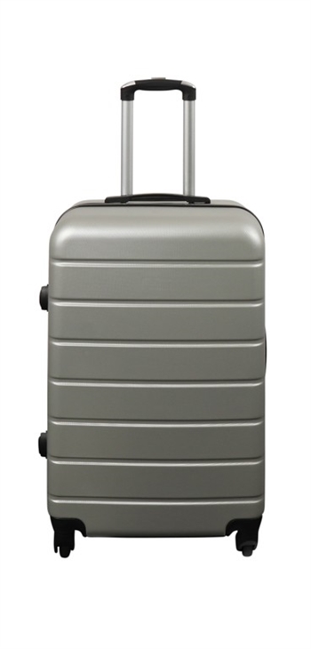 Suitcase - Hard-shell suitcase - Size Medium - Grey - Practical travel suitcase