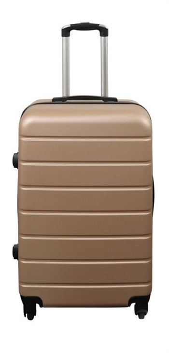 Suitcase - Hard-shell suitcase - Size Medium - Gold - Practical travel suitcase