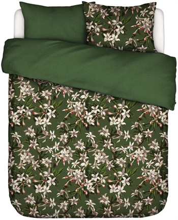 Double duvet cover 200x200 cm - Verano green - Reversible double duvet cover - 100% cotton satin - Essenza bedding