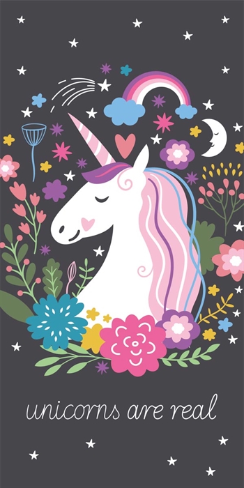 Towel with unicorn motif - 70x140 cm - Bath towel with unicorn - 100% Cotton