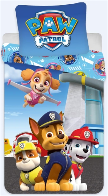 Paw Patrol bedding - Junior 100x140 cm - 2-in-1 design - 100% cotton bedding set