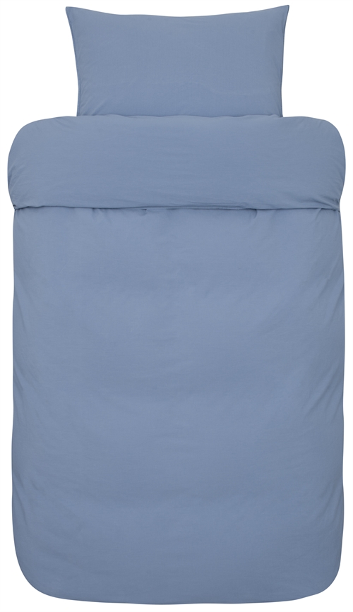 Bedding for double duvet 200x220 cm - Solid coastal blue bedding set - Høie bedding set in 100% stonewashed cotton