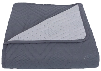 Bedspread - 140x240 cm - Reversible in Dark Grey and Light Grey - Suitable for a single bed