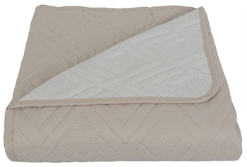 Bedspread - 220x240 cm - Reversible Sand and White - Suitable for Three-Quarter Bed