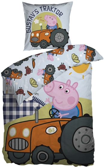 Organic Peppa Pig bedding 140x200 cm - George Pig children\'s bedding - Reversible bedding made of 100% organic cotton