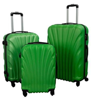 Luggage set - 3 pcs. Hard-shell Suitcases - Green Mussel