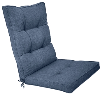 Exclusive garden cushion for reclining chair - With high back - 7 cm thick - Extra soft cushion - Dark blue garden cushion