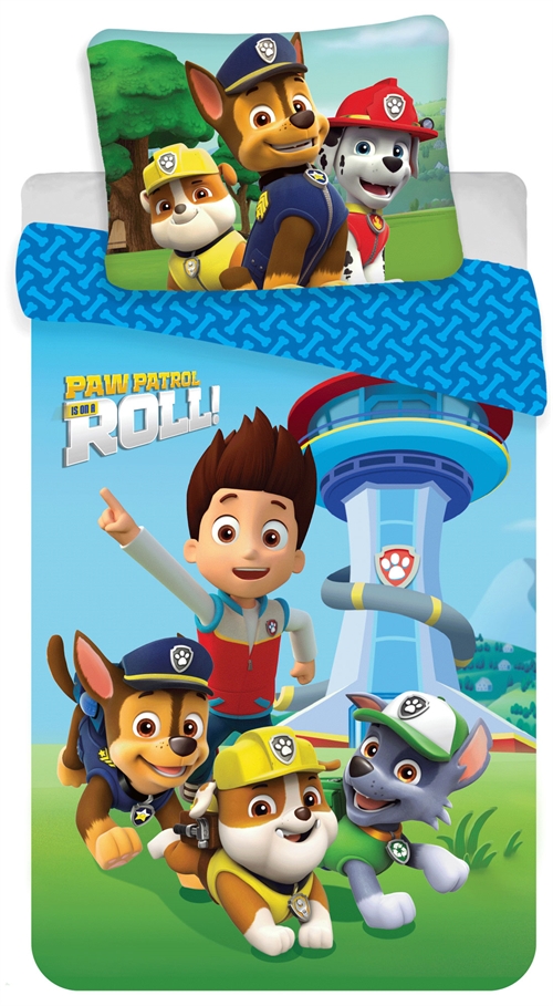 Paw Patrol bedding - 140x200 cm - Is on a roll Paw Patrol - Reversible design - 100% cotton bedding