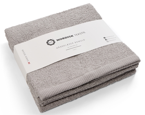 Towels - 2 pcs. 50x100 cm - Light grey - 100% cotton - Towel package from Nordic textile