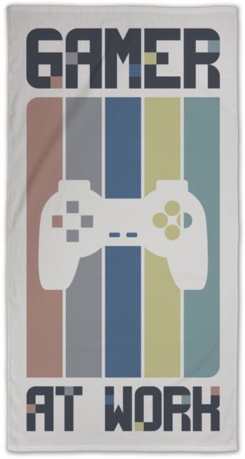 Bath towel featuring a gamer motif - 70x140 cm - 100% Cotton.