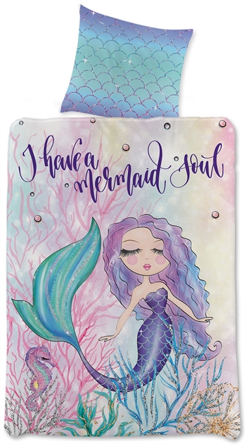 Mermaid bedding 140x200 cm - Mermaid Soul - Bed set with 2-in-1 design - Children\'s bedding in 100% cotton