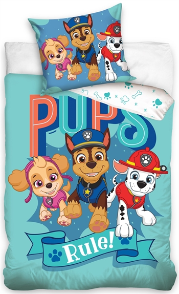 Paw Patrol bedding - 150x210 cm - Pups Rule! - Duvet cover with 2-in-1 design - 100% cotton bed set