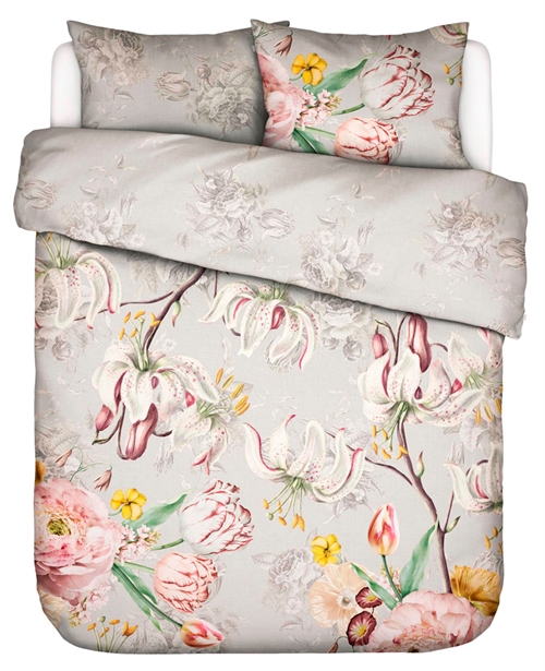 Double floral bedding 200x200 cm - 100% cotton satin duvet cover set - Reversible Aimee Mist - Essenza